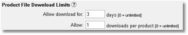 Product file downloads are controlled by the shopping cart software.